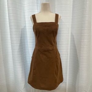 Abercrombie Suede Overall Dress - Brown - Medium